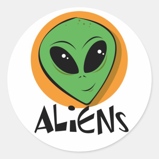 Sticker Rond Petit Alien vert (Devant)