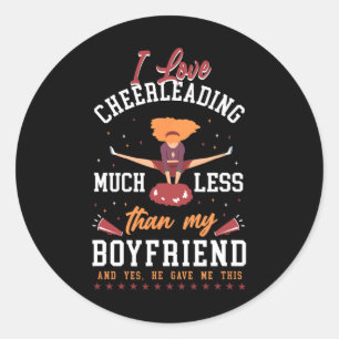 Sticker Rond Petit ami de Cheer Cheerleading j'aime Cheerleadin