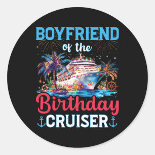 Sticker Rond Petit ami de la croisière d'anniversaire drôle de 