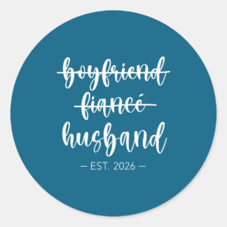 Sticker Rond Petit ami Fiancé Mari Mariage