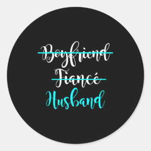 Sticker Rond Petit ami Fiancé Mari Marié Mariage