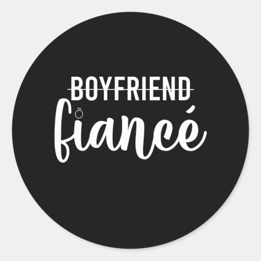 Sticker Rond Petit ami fiancé marié homme mariage (Devant)