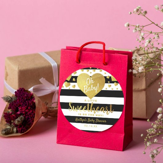 Sticker Rond Petit amour Baby shower de la Saint Valentin