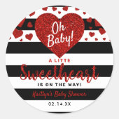 Sticker Rond Petit amour Baby shower de la Saint Valentin (Devant)