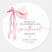 Sticker Rond Petit amour Valentine Baby shower Merci (Devant)