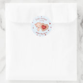 Sticker Rond Petit amour Valentines Baby shower de coeur (Sac)