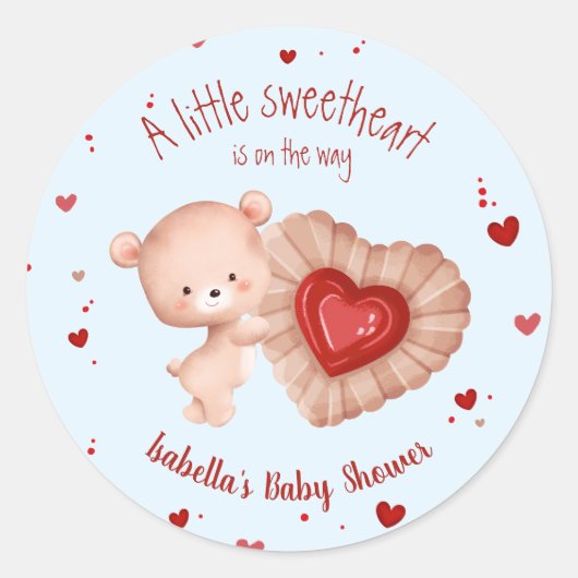Sticker Rond Petit amour Valentines Baby shower de coeur (Devant)