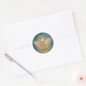 Sticker Rond Petit Ange Doré Noël Férié (Enveloppe)