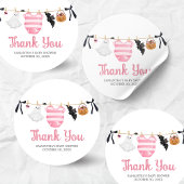 Sticker Rond Petit Baby shower Boo Rose
