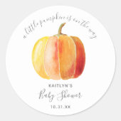 Sticker Rond Petit Baby shower Citrouille (Devant)