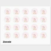 Sticker Rond Petit Baby shower Citrouille à cou rose (Feuille)