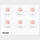 Sticker Rond Petit Baby shower Citrouille doux Merci (Feuille)