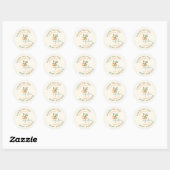 Sticker Rond Petit Baby shower Citrus Cutie Merci Favoriser (Feuille)