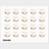 Sticker Rond Petit baby shower d'automne citrouille merci (Feuille)