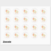 Sticker Rond Petit Baby shower d'automne Citrouille Personnalis (Feuille)