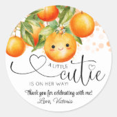 Sticker Rond Petit Baby shower de Citrus orange Cutie (Devant)