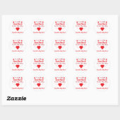 Sticker Rond Petit Baby shower de coeur (Feuille)
