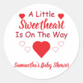 Sticker Rond Petit Baby shower de coeur (Devant)