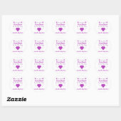 Sticker Rond Petit Baby shower de coeur (Feuille)