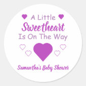 Sticker Rond Petit Baby shower de coeur (Devant)