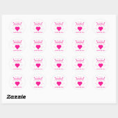 Sticker Rond Petit Baby shower de coeur (Feuille)