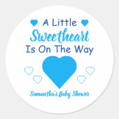 Sticker Rond Petit Baby shower de coeur (Devant)