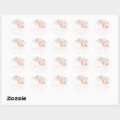 Sticker Rond Petit Baby shower de fille douce (Feuille)
