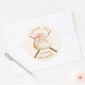 Sticker Rond Petit Baby shower de fille minuscule Dim (Enveloppe)