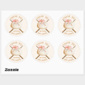 Sticker Rond Petit Baby shower de fille minuscule Dim (Feuille)