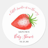 Sticker Rond Petit Baby shower de fraises doux (Devant)