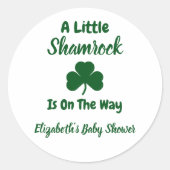 Sticker Rond Petit Baby shower de la Saint Patrick Shamrock (Devant)