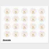 Sticker Rond Petit Baby shower de miel doux (Feuille)