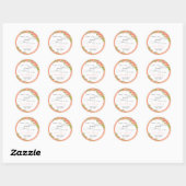 Sticker Rond Petit Baby shower de Pêche Douce Pêcher Fuzz (Feuille)