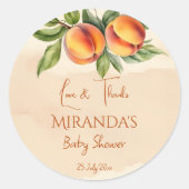 Sticker Rond Petit baby shower de pêche doux merci pour (Devant)