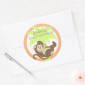 Sticker Rond Petit Baby shower de singe (Enveloppe)