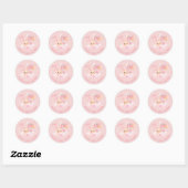 Sticker Rond Petit Baby shower d'Halloween rose Boo (Feuille)