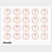 Sticker Rond Petit Baby shower doux (Feuille)