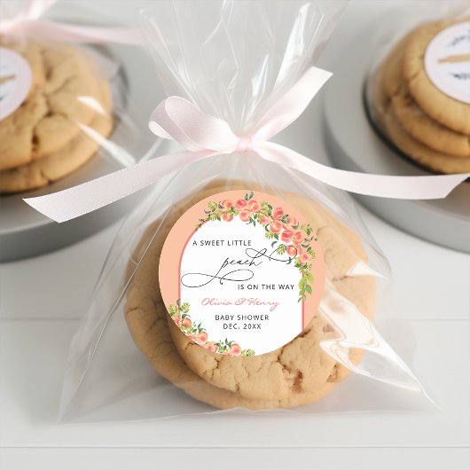 Sticker Rond Petit Baby shower doux