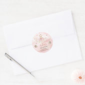Sticker Rond Petit Baby shower fille Ballerina Tutu rose mignon (Enveloppe)