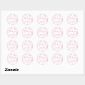 Sticker Rond Petit Baby shower Fille de Feu de Neige Rose (Feuille)