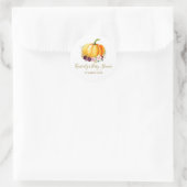 Sticker Rond Petit baby shower fleuri citrouille (Sac)