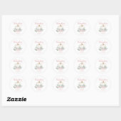 Sticker Rond Petit Baby shower Floral rose Citrouille (Feuille)
