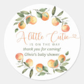 Sticker Rond Petit baby shower mignon merci (Devant)