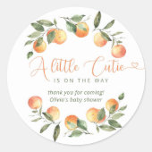 Sticker Rond Petit baby shower mignon merci (Devant)