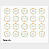 Sticker Rond Petit baby shower orange (Feuille)