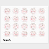 Sticker Rond Petit Baby shower rose Enchantée Fée (Feuille)