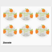 Sticker Rond Petit Bébé Cutie Oranges Cadeaux de Naissance Reme (Feuille)