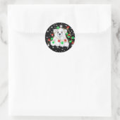 Sticker Rond Petit bébé ours polaire de Noël, petit ours de Pèr (Sac)