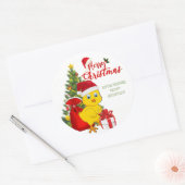 Sticker Rond Petit bébé poulet Noël (Enveloppe)