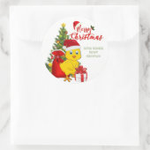 Sticker Rond Petit bébé poulet Noël (Sac)